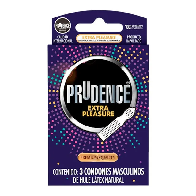 Condones de Látex Prudence Premium Extra Pleasure 3 Condones