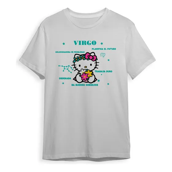 Playera Hello Kitty Virgo Horóscopo Zodiaco Unisex N00#70