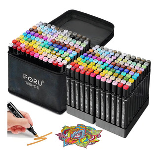 Rotuladores 120 Colores Doble Punta Plumones Punta Pincel Rotuladores 120 Colores Doble Punta Plumones Punta Pincel