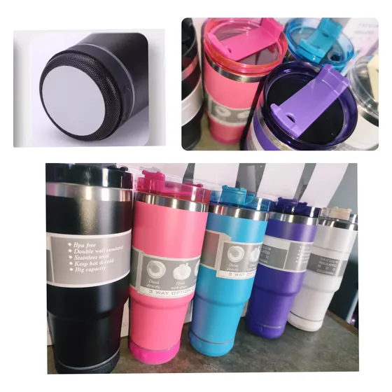 Termo Vaso Térmico Corneta Recargable Bluetooth Acero Inoxc
