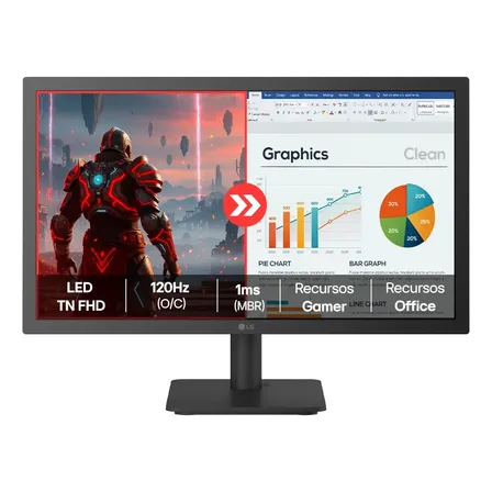 Monitor LG FHD Home & Office 22U403A-B 22”, 1ms (MBR), 120Hz (O/C), Modo leitura