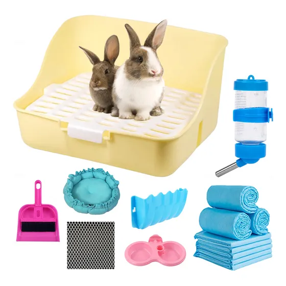 Baño De Conejo JUIMIMI HL047-Rabbit feeding kit urinario para mascotas con kit de limpieza