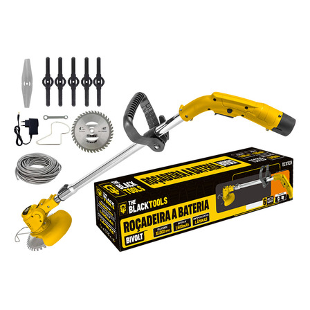 Roçadeira Aparador Grama A Bateria Recarregável 460w Profissional Com Acessórios Tcg12b The Black Tools Roçadeira Aparador Grama A Bateria Recarregável 460w Profissional Com Acessórios Tcg12b The Black Tools
