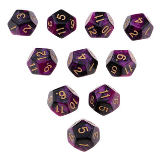 10 Peças Set De Multi-lados Set D12 E Jogo De 10 Peças Set De Multi-lados Set D12 E Jogo De