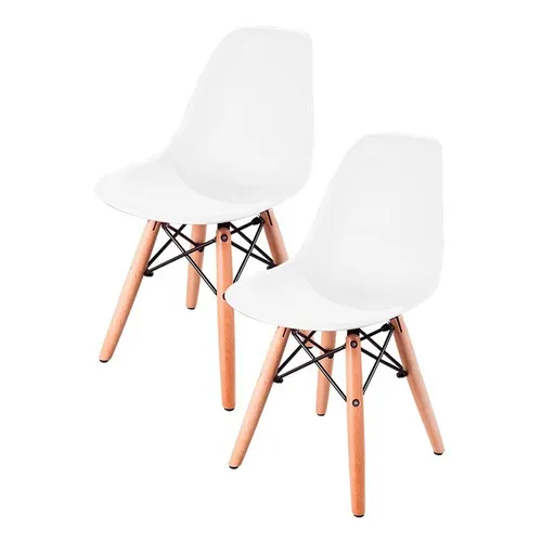 Sillas Mini Zurich Infantiles Cuarto De Juegos Set De 2 Color De La Estructura De La Silla Blanco