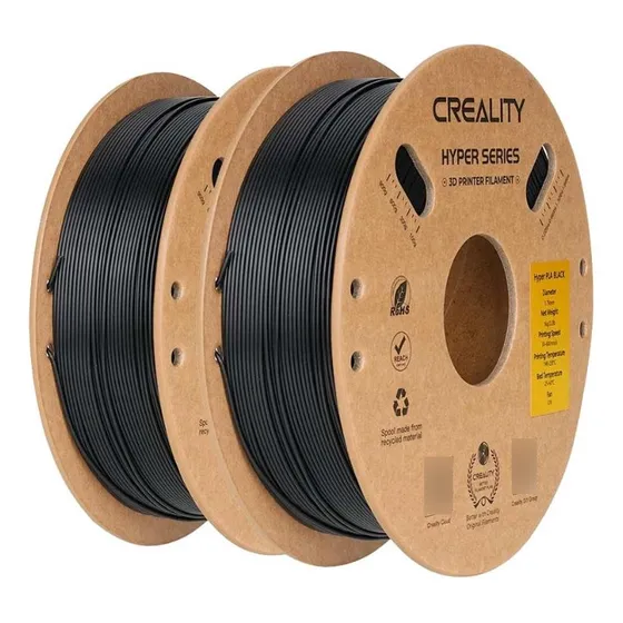 Kit 2kg Filamentos Hyper Pla Creality P/ Impres. 3d Preto
