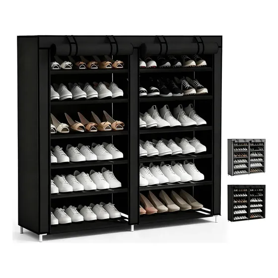 Mueble Zapatera Armario Organizador Repisa Armable Multiusos Color Negro