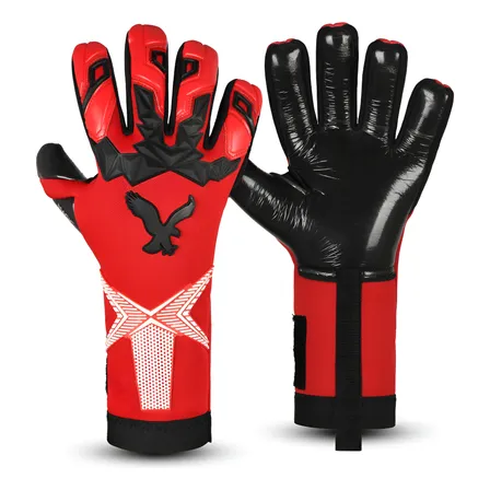 Professional Goalkeeper Gloves German Latex 4mm Javco Magic Red With Black 8