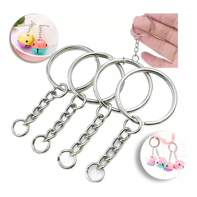 Argollas Para Llavero 2.5 Cm  Con Cadena, X 100  Piezas
