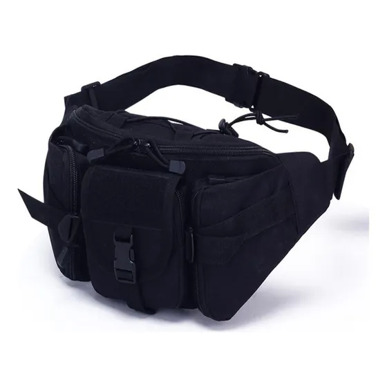 Bolsa Transversal Cintura Masculina Preto Alça Ajustavel