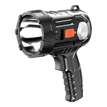 Lanterna Led 4 Em 1 Solar Potente Longo Alcance 2000m Usb Preto