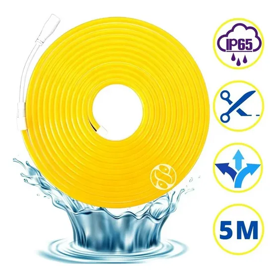 Cinta Luces Led De Neon 5 Mt Flexible 12v Con Transformador