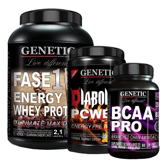 Masa Muscular Whey F 1 Pre Entreno Diabolic Bcaa Pro Genetic