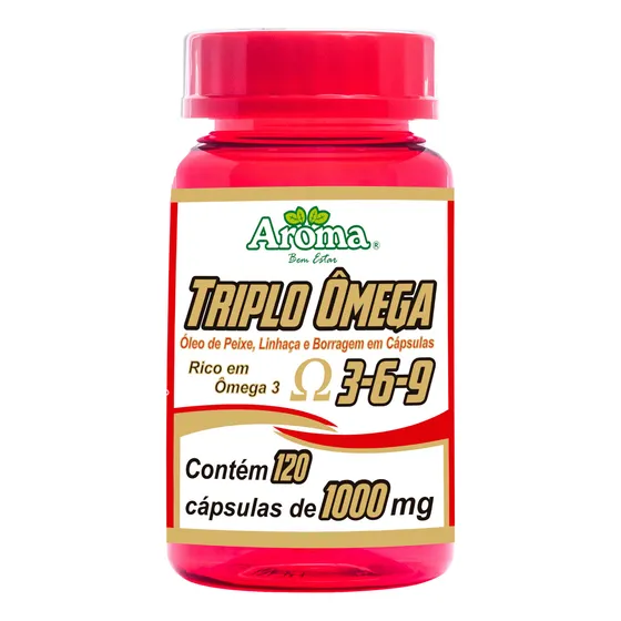 Ômega 3-6-9 Óleos De Peixe 1000mg 120 Cápsulas Aroma Bem Estar