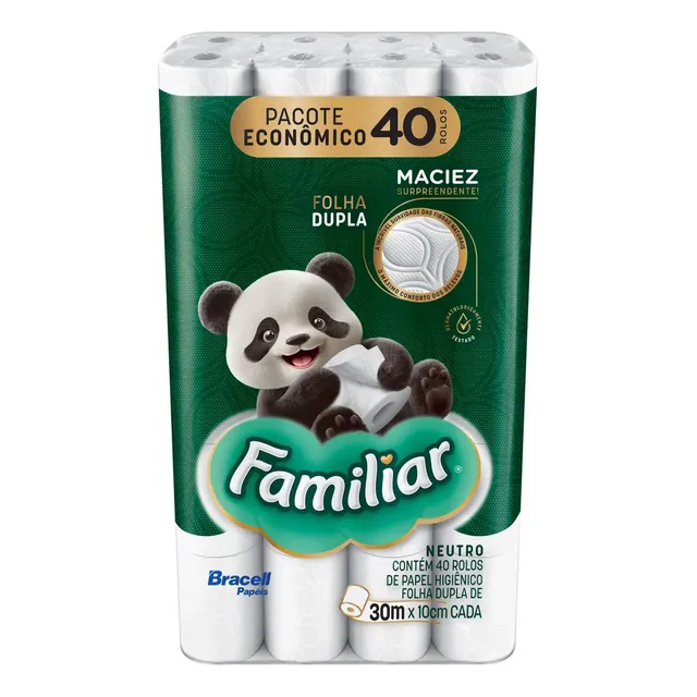Papel Higiênico Familiar Folha Dupla 40 Rolos