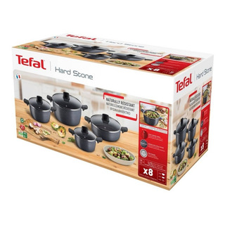 Juego De Ollas Gruesas Batería Tfal Hard Stone 8 Pzas Juego De Ollas Gruesas Batería Tfal Hard Stone 8 Pzas
