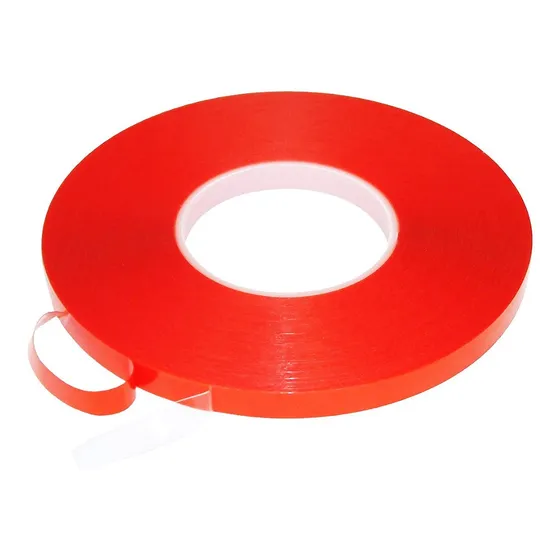 Cinta Película Roja Protectora Doble Faz Transparente 1 Cm