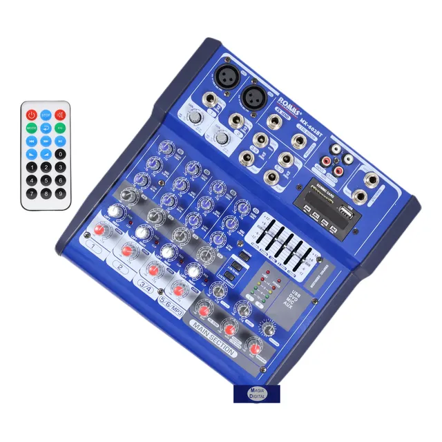 Mezcladora 6canales Bluetoth Romms Mx-602bt Eq Dsp 16efec