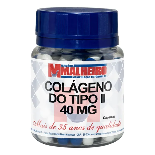 Colágeno Tipo 2 40mg Puro 90 Cápsulas Não Hidrolisado