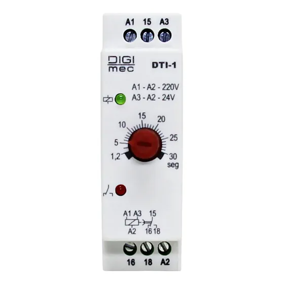Rele De Tempo Impulso Dti-1 30seg. 24-220v Digimec