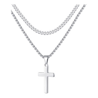 2 Collar Cruz Cadenas Acero Inoxidable Dijes Hombres Joyeria 2 Collar Cruz Cadenas Acero Inoxidable Dijes Hombres Joyeria