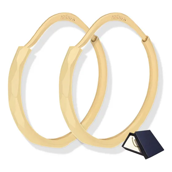 Aretes Arracadas Facetadas 10mm Oro 10k Mujer Dama Niña Bebe Piercing Mujer Dama Niña Bebe Oro 10 Kilates Joyería Perforación Argolla Oro 10k