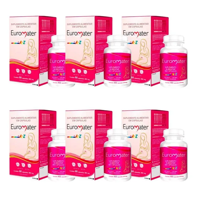 Kit Euromater Completo De A A Z 6 Caixas 60 Cápsulas Cada