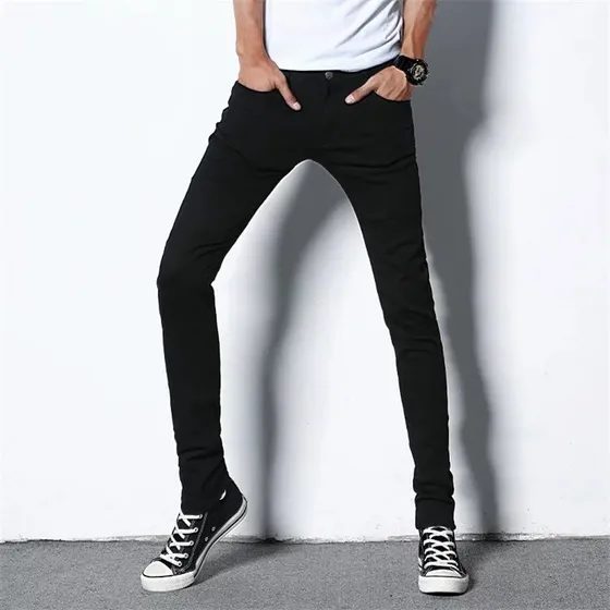 Pantalones Vaqueros Ajustados De Estilo Coreano For Hombre,