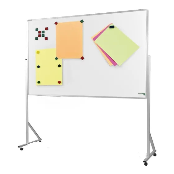 Quadro Branco Magnético 90 X 120 Cm Cavalete Com Rodas Alumí