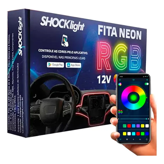 Fita Led Neon Rgb Luz Interna 5 Canhões 6 Metros Shocklight