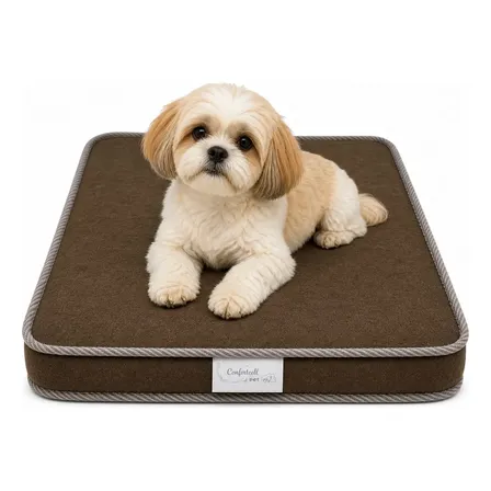 Cama Caminha Colchão Ortopédico Cachorro Gato Pequeno Marrom
