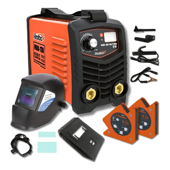 Combo Soldadora 130a + Mascara Redbo + 2 Escuadra Truper Color Naranja