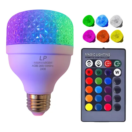 Lâmpada Bulbo Led Rgb 60w Controle E27 Bivolt 16 Cores Color