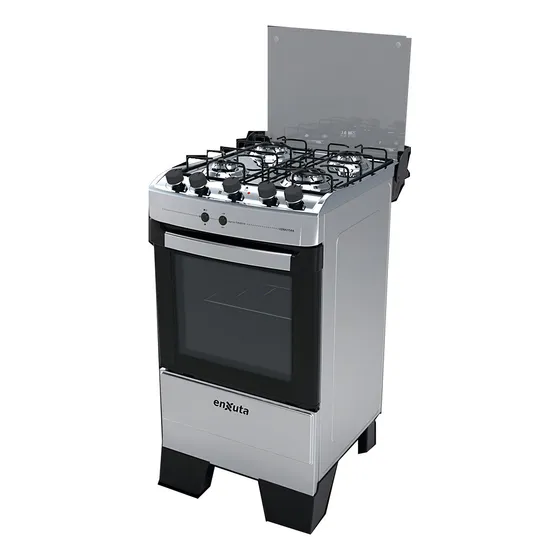 Cocina Enxuta Supergas 4 Hornallas Inox Con Horno Eléctrico