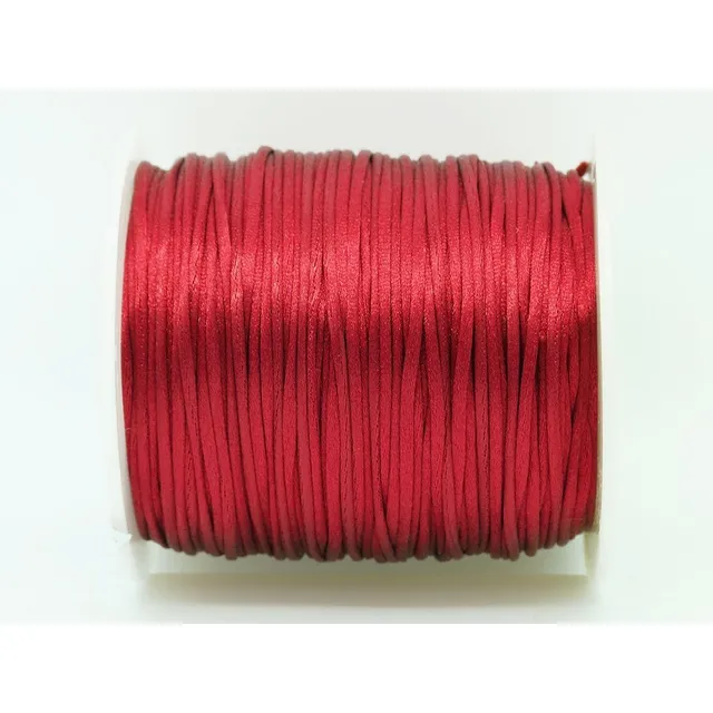 Rojo Oscuro 1 mm Bugtail Saten Cord Shamballa Macrame Nylon