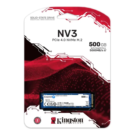 Disco Duro M.2 Kingston 500gb 2280 Pcie Nv3 Ssd - Snv3s/500g