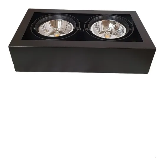 Plafon Cardanico Ar111 Negro Space Lucciola Pl022/2