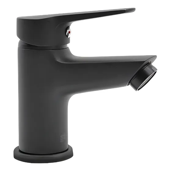 Grifería Lavamanos Monocontrol Baja Stretto Arezzo Negro