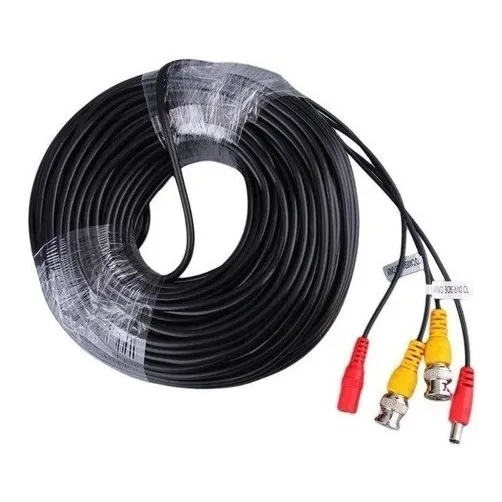 Cable 15 Mt Bnc Video Y Cctv Alimentación Cámaras Seguridad