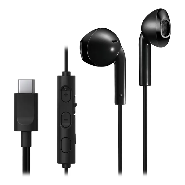 Jvc Auriculares Con Cable Usb-c Sin Retardo Para Videos Y Juegos, Dac Integrado Reduce El Ruido Y Mejora La Calidad Del Sonido, Controladores De Neodimio De 10,7 Mm De Diámetro, Hafr17ucb (negro)