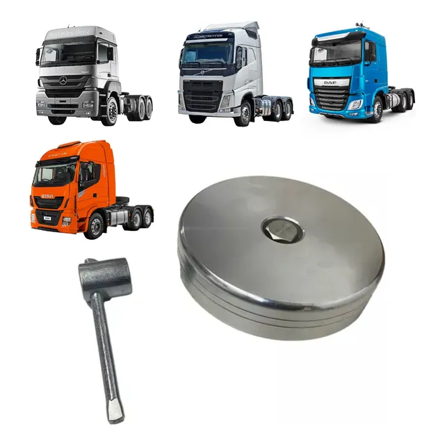 Tampa Tanque De Alumínio Grande Com Chave Para Mb Actros