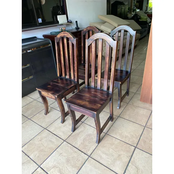 4 Sillas Rústicas Mexicanas De Madera. Como Nuevas 35000 C/u