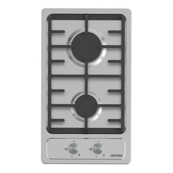 Encimera A Gas Gröner Inox 2q Color Gris