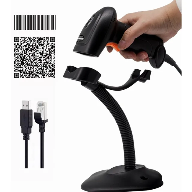 Lector De Código De Barras Con Base Portátil 1d/2d/qr Usb