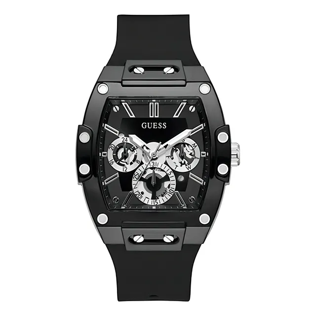 Reloj Guess Trend, Funda Multifunción De 43 Mm De Silicona N