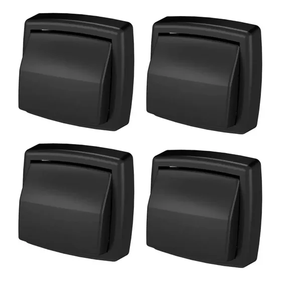 4  Acabamentos Para Válvula De Descarga Hydra Max Preto