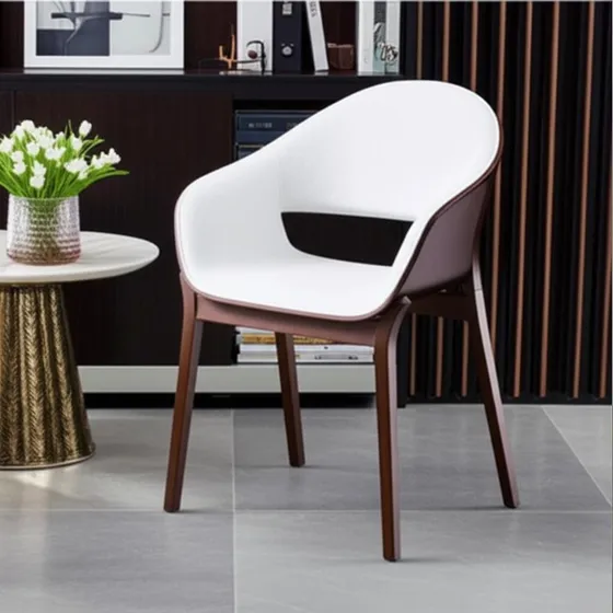 Silla Madera Ceniza Asiento Blanco Copenhagen Building Art