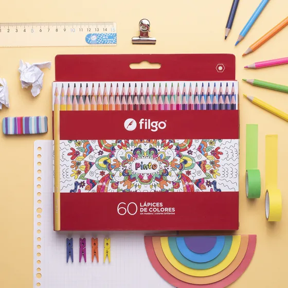 Lapices Filgo Pinto Largos Estuche X 60 Colores