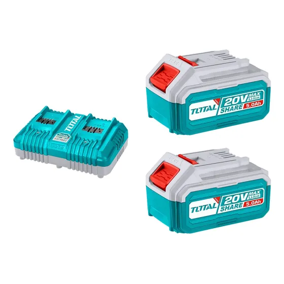 Set 2 Baterías 20v 5amp + Cargador Rápido Total - Ynter Indu