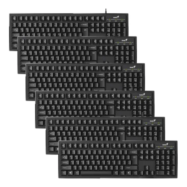 Teclado Para Pc Con Cable Usb Genius Kb 100 Pack X6 Unidades
